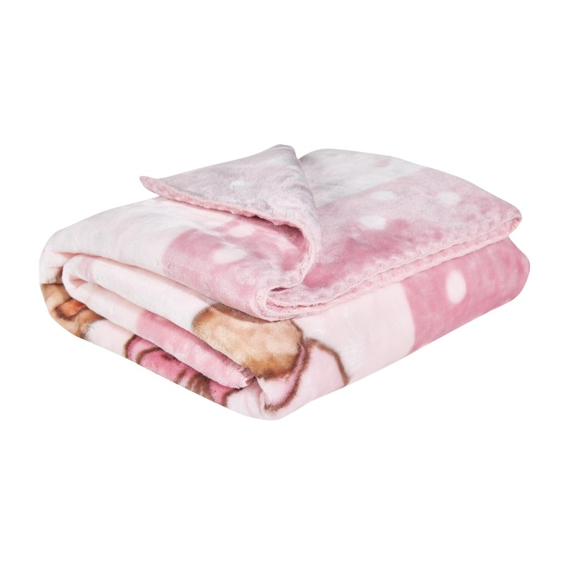 DAS BABY ΚΟΥΒΕΡΤΑ VELOUR 110X140 RELAX 4869 ΚΑΦΕ, ΡΟΖ