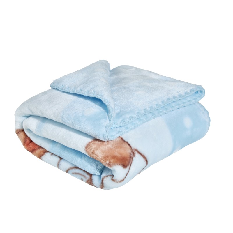 DAS BABY ΚΟΥΒΕΡΤΑ VELOUR 110X140 RELAX 4870 ΓΑΛΑΖΙΟ, ΚΑΦΕ