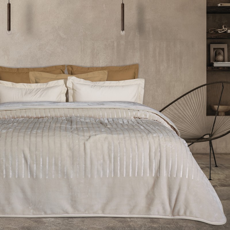 DAS HOME ΚΟΥΒΕΡΤΑ VELOUR MONH 1351 BEIGE