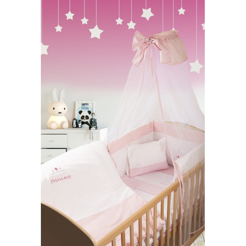 ΚΟΥΝΟΥΠΙΕΡΑ bebe PRINCESS 33 160X490 ΛΕΥΚΟ/ΡΟΖ Cotton 100%