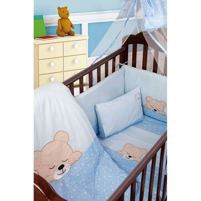 ΚΟΥΝΟΥΠΙΕΡΑ bebe SLEEPING BEARS CUB 13 160X490 ΣΙΕΛ Cotton 100%