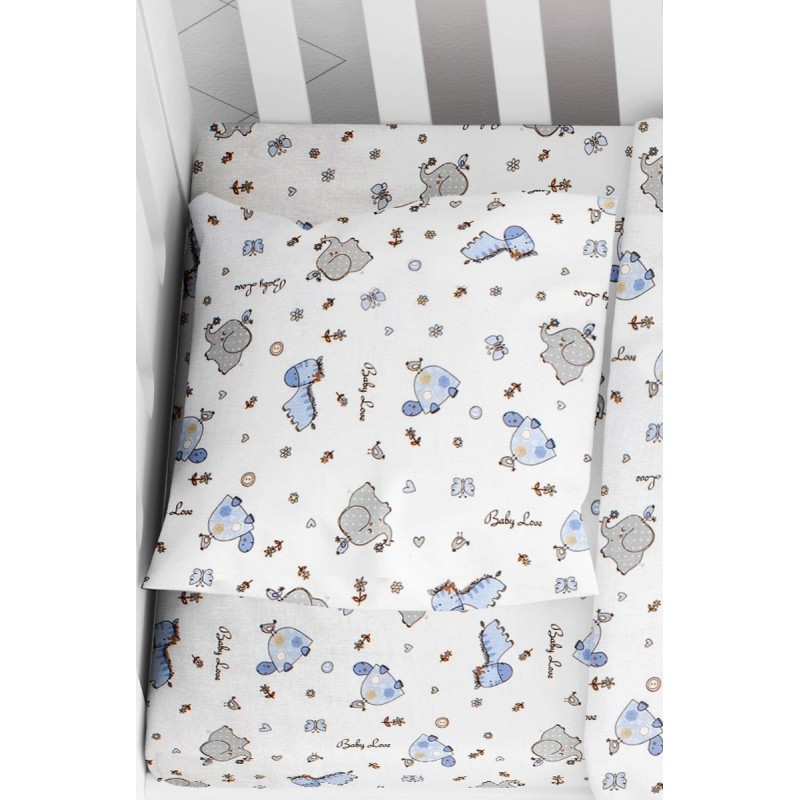 ΜΑΞΙΛΑΡΟΘΗΚΗ ΕΜΠΡΙΜΕ bebe Elephant 174 35X45 Blue Cotton 100%