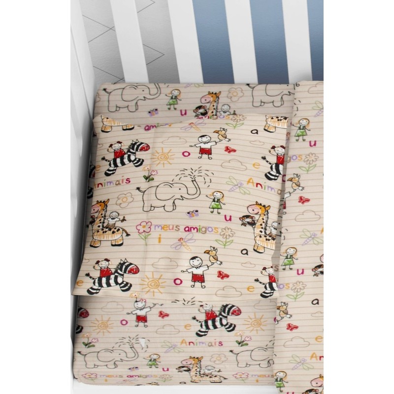 ΜΑΞΙΛΑΡΟΘΗΚΗ ΕΜΠΡΙΜΕ bebe Africa 145 35X45 Beige Flannel Cotton 100%