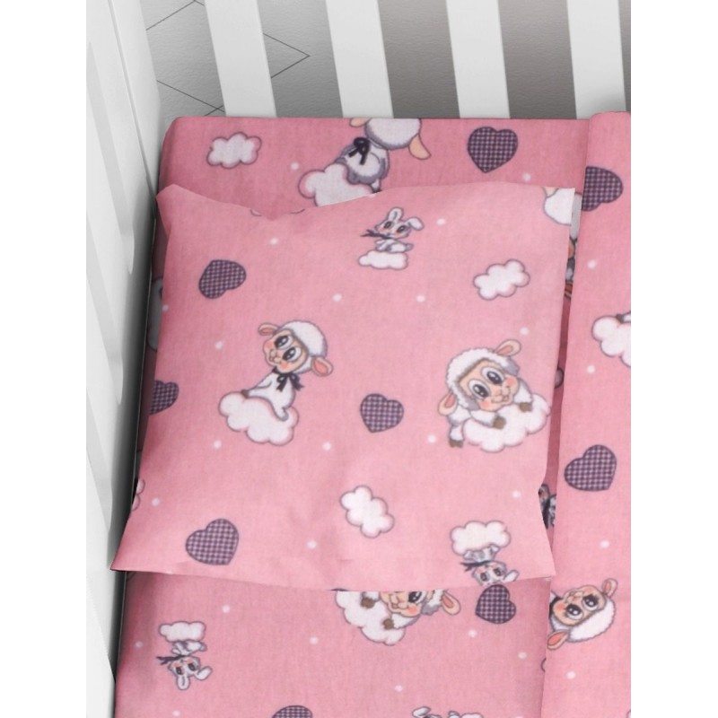 ΜΑΞΙΛΑΡΟΘΗΚΗ ΕΜΠΡΙΜΕ bebe Προβατάκι 05 35X45 Pink Flannel cotton 100%