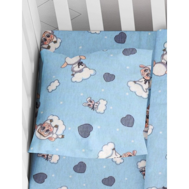 ΜΑΞΙΛΑΡΟΘΗΚΗ ΕΜΠΡΙΜΕ bebe Προβατάκι 06 35X45 Sky blue Flannel cotton 100%