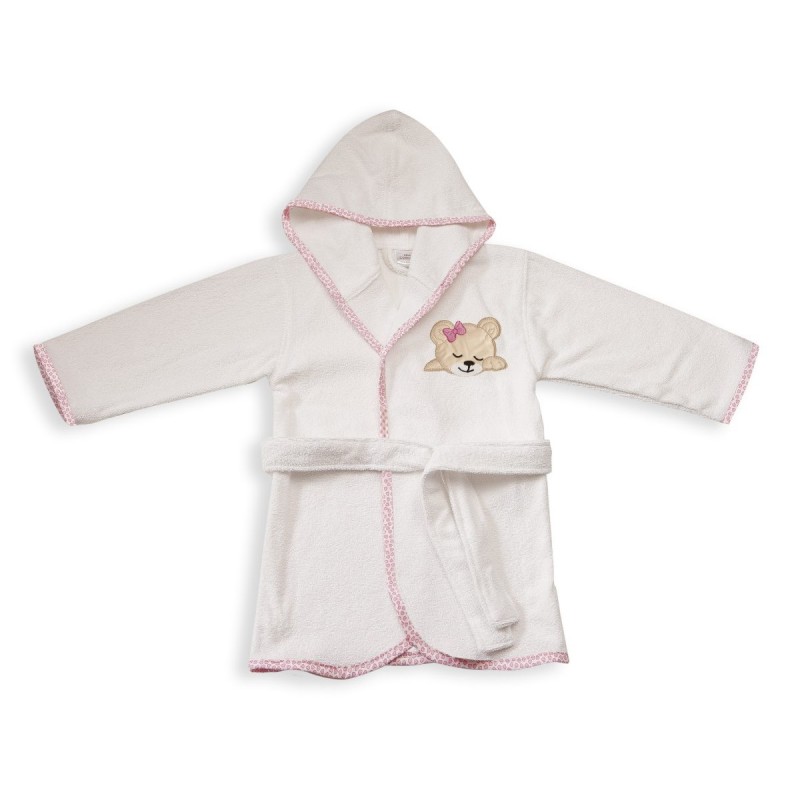 ΜΠΟΥΡΝΟΥΖΙ bebe SLEEPING BEARS CUB 12 SIZE:02 ΛΕΥΚΟ/ΡΟΖ Cotton 100%