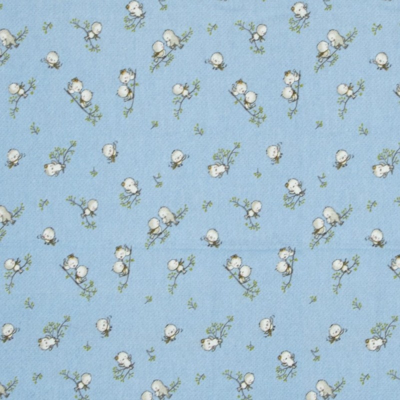 ΠΑΝΑ ΦΑΝΕΛΑ bebe Birds 14 80Χ80 Sky blue Flannel cotton 100%