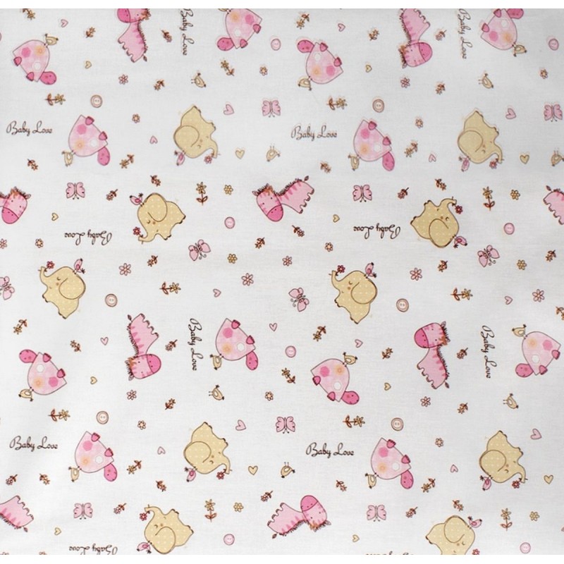 ΠΑΝΑ ΧΑΣΕΣ bebe Elephant 172 80X80 Pink Cotton 100%