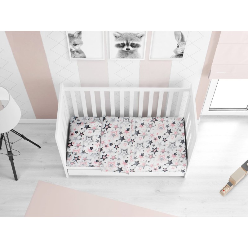 ΠΑΠΛΩΜΑ ΕΜΠΡΙΜΕ bebe Star 122 120X160 Grey-Pink Cotton 100%