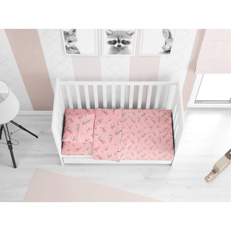 ΠΑΠΛΩΜΑΤΟΘΗΚΗ ΕΜΠΡΙΜΕ bebe Birds 15 120Χ160 Pink Flannel cotton 100%