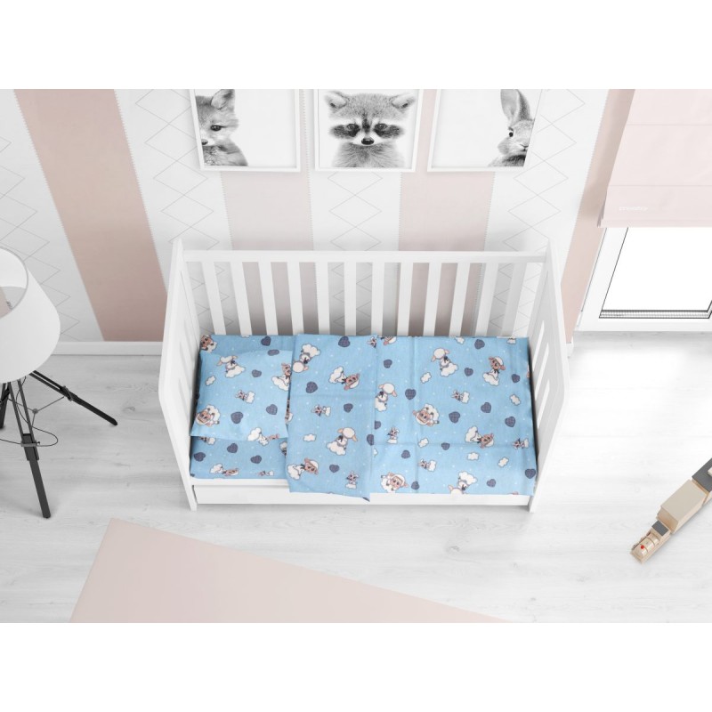 ΠΑΠΛΩΜΑΤΟΘΗΚΗ ΕΜΠΡΙΜΕ bebe Προβατάκι 06 120Χ160 Sky blue Flannel cotton 100%