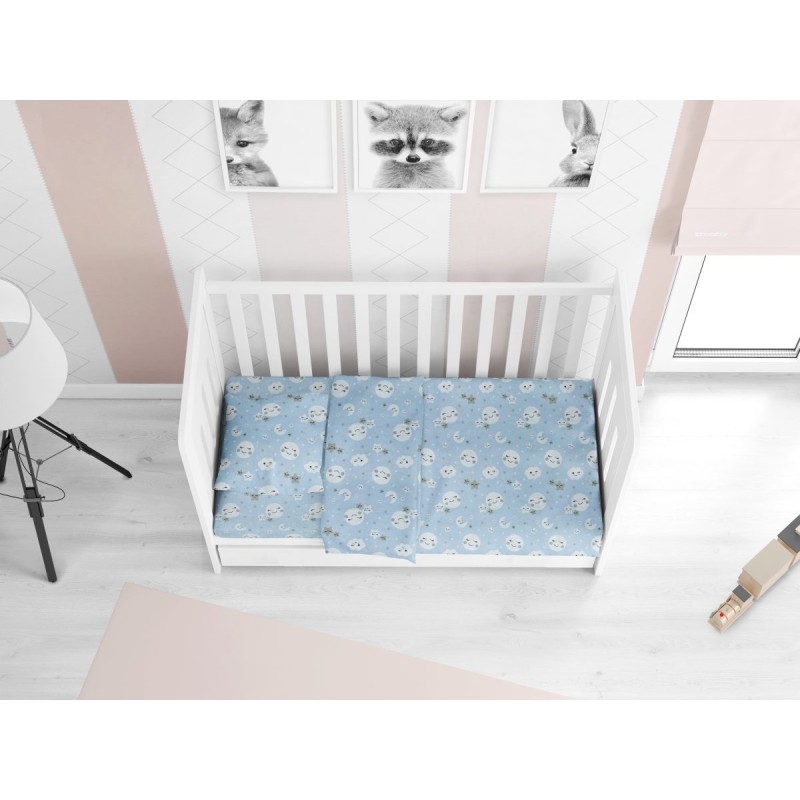 ΚΑΤΩΣΕΝΤΟΝΟ ΜΕ ΛΑΣΤΙΧΟ bebe Smile 81 0,70X1,40X0,15 Blue Cotton 100%