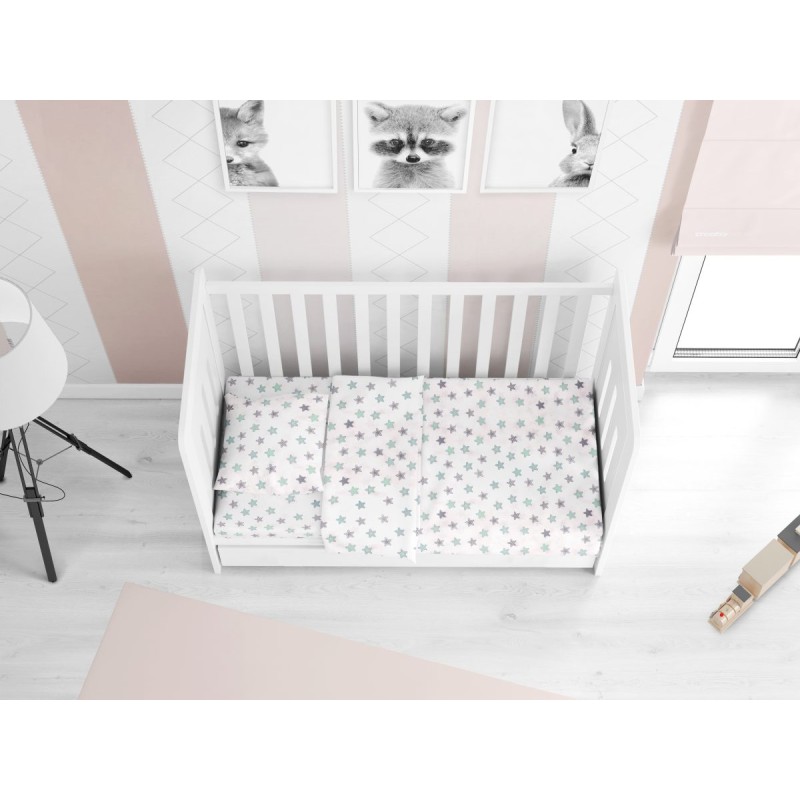 ΚΑΤΩΣΕΝΤΟΝΟ ΜΕ ΛΑΣΤΙΧΟ bebe Star 101 0,70X1,40X0,15 Green Cotton 100%