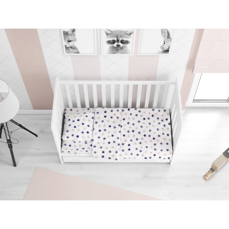 ΚΑΤΩΣΕΝΤΟΝΟ ΜΕ ΛΑΣΤΙΧΟ bebe Star 102 0,70X1,40X0,15 Blue Cotton 100%