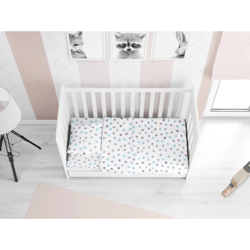 ΚΑΤΩΣΕΝΤΟΝΟ ΜΕ ΛΑΣΤΙΧΟ bebe Star 104 0,70X1,40X0,15 Sky blue Cotton 100%