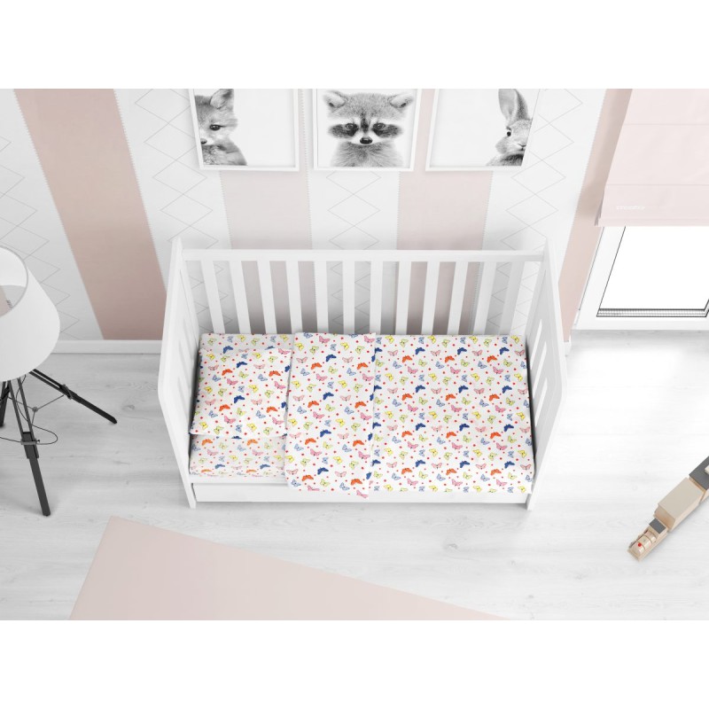 ΚΑΤΩΣΕΝΤΟΝΟ ΜΕ ΛΑΣΤΙΧΟ bebe Butterfly 49 0,70X1,40X0,15 Rotary Print Flannel cotton 100%