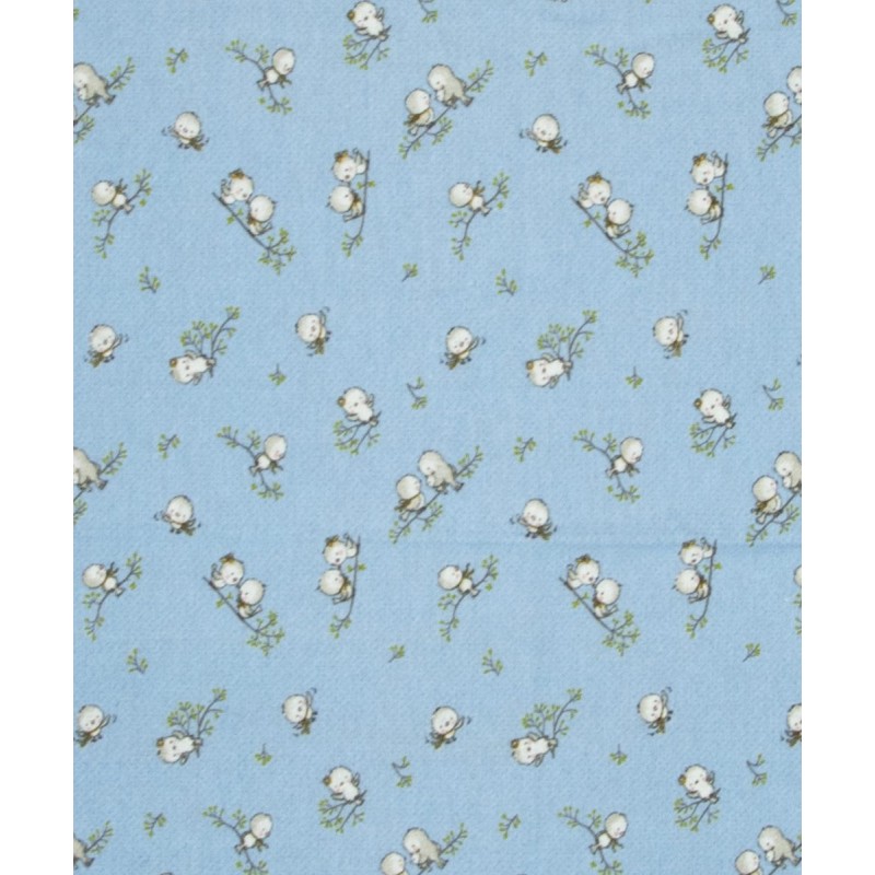 ΣΕΝΤΟΝΑΚΙ ΛΙΚΝΟΥ bebe Birds 14 80Χ110 Sky blue Flannel cotton 100%