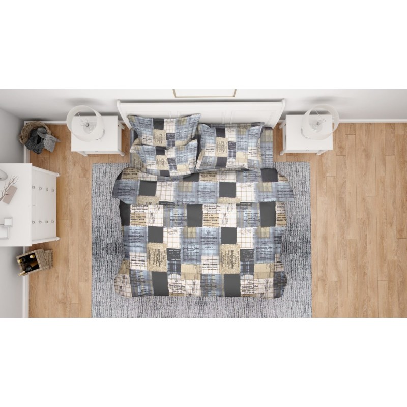 ΣΕΝΤΟΝΙΑ ΕΜΠΡΙΜΕ ΣΕΤ 3 τεμ Squares 01 220X240 Flannel cotton 100%