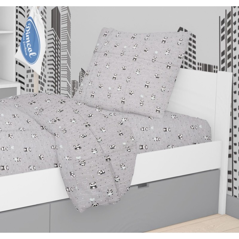 ΜΑΞΙΛΑΡΟΘΗΚΗ ΕΜΠΡΙΜΕ kids PANDA 112 50X70 Grey-Green Cotton 100%