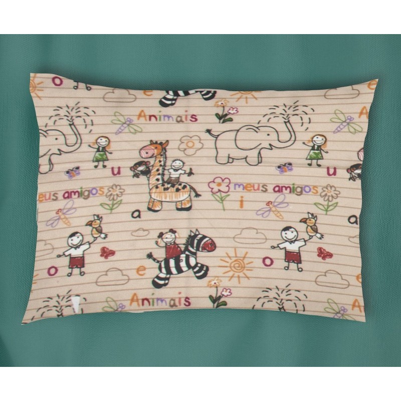 ΜΑΞΙΛΑΡΟΘΗΚΗ ΕΜΠΡΙΜΕ kids Africa 145 50X70 Beige Flannel Cotton 100%