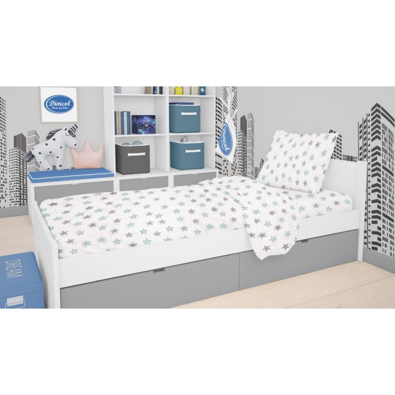 ΣΕΝΤΟΝΙΑ ΕΜΠΡΙΜΕ ΣΕΤ 2 τεμ kids Star 101 160X240 Green Cotton 100%