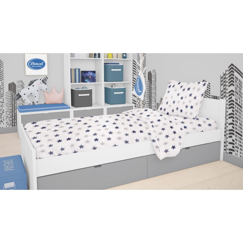 ΣΕΝΤΟΝΙΑ ΕΜΠΡΙΜΕ ΣΕΤ 2 τεμ kids Star 102 160X240 Blue Cotton 100%