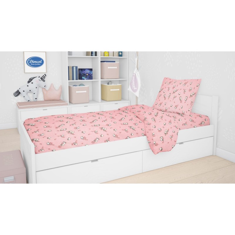 ΣΕΝΤΟΝΙΑ ΕΜΠΡΙΜΕ ΣΕΤ 3 τεμ kids Birds 15 160Χ240 Pink Flannel cotton 100%