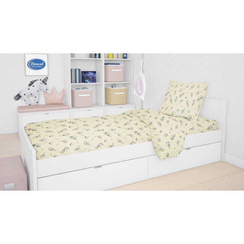 ΣΕΝΤΟΝΙΑ ΕΜΠΡΙΜΕ ΣΕΤ 3 τεμ kids Birds 16 160Χ240 Ecru Flannel cotton 100%