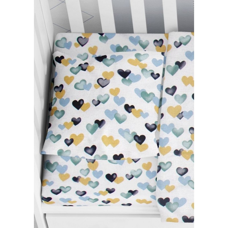 ΜΑΞΙΛΑΡΟΘΗΚΗ ΕΜΠΡΙΜΕ bebe Hearts 11 35X45 Grey-Green Cotton 100%