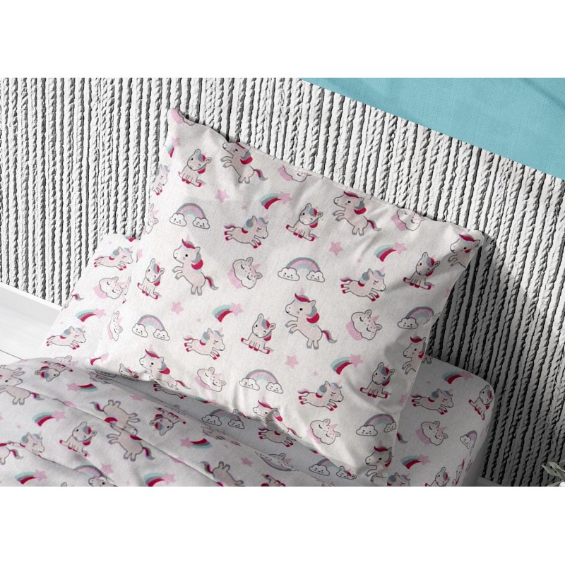 ΜΑΞΙΛΑΡΟΘΗΚΗ ΕΜΠΡΙΜΕ kids Unicorn 108 50X70 White-Pink Cotton 100%