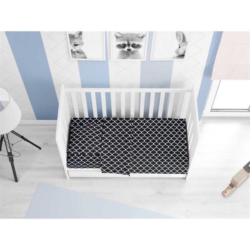 ΚΑΤΩΣΕΝΤΟΝΟ ΜΕ ΛΑΣΤΙΧΟ bebe Windows 175 0,70X1,40X0,15 Dark blue-White Cotton 100%