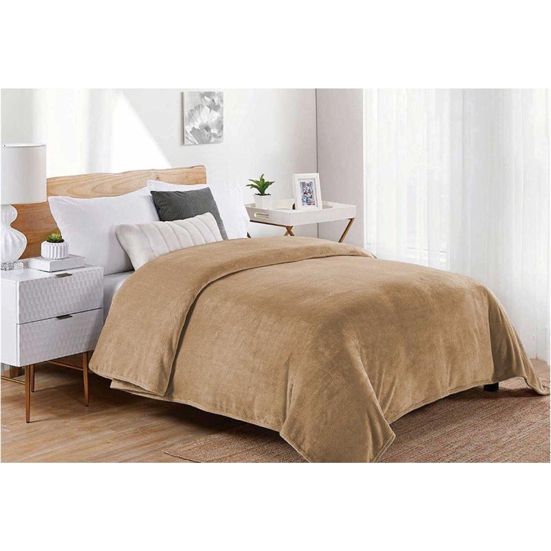 ΚΟΥΒΕΡΤΑ CORAL FLEECE Polyester 160X220 Μονόχρωμη 02 Beige