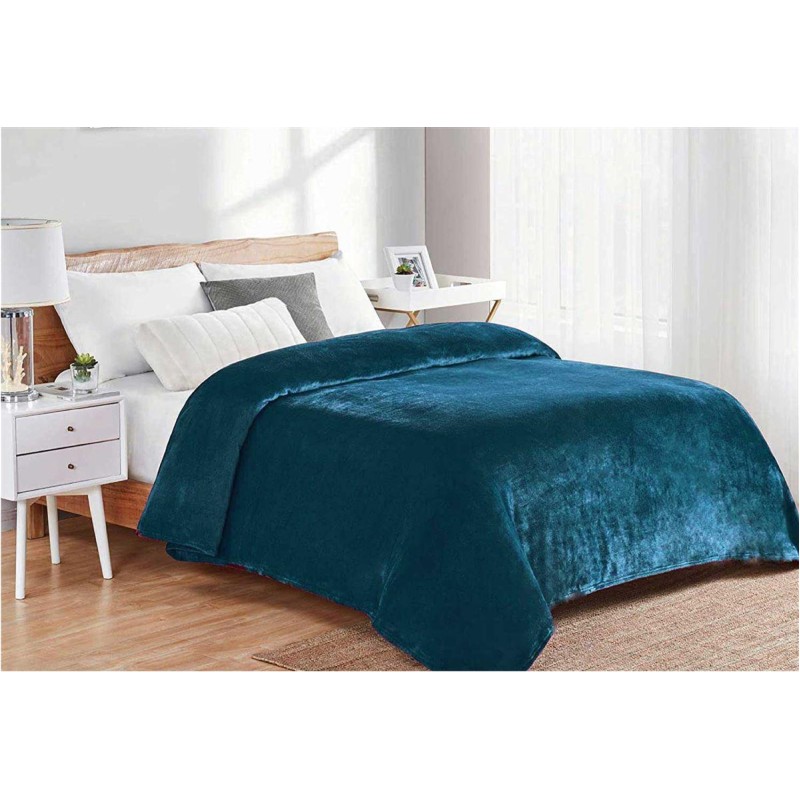 ΚΟΥΒΕΡΤΑ CORAL FLEECE Polyester 220X240 Μονόχρωμη 03 Petrol