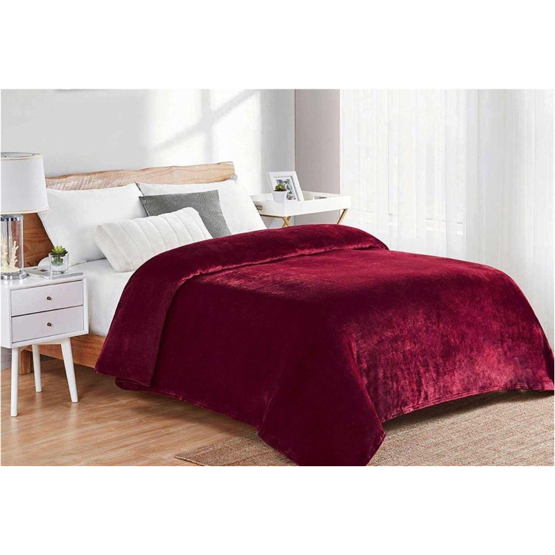 ΚΟΥΒΕΡΤΑ CORAL FLEECE Polyester 220X240 Μονόχρωμη 04 Bordeaux