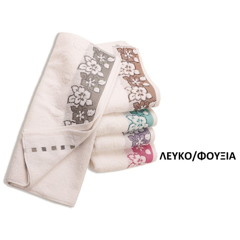 ΠΕΤΣΕΤΑ ΖΑΚΑΡ ZERO TWIST ΕΡΑΤΩ 70X140 ΛΕΥΚΟ/ΦΟΥΞ Cotton 100%