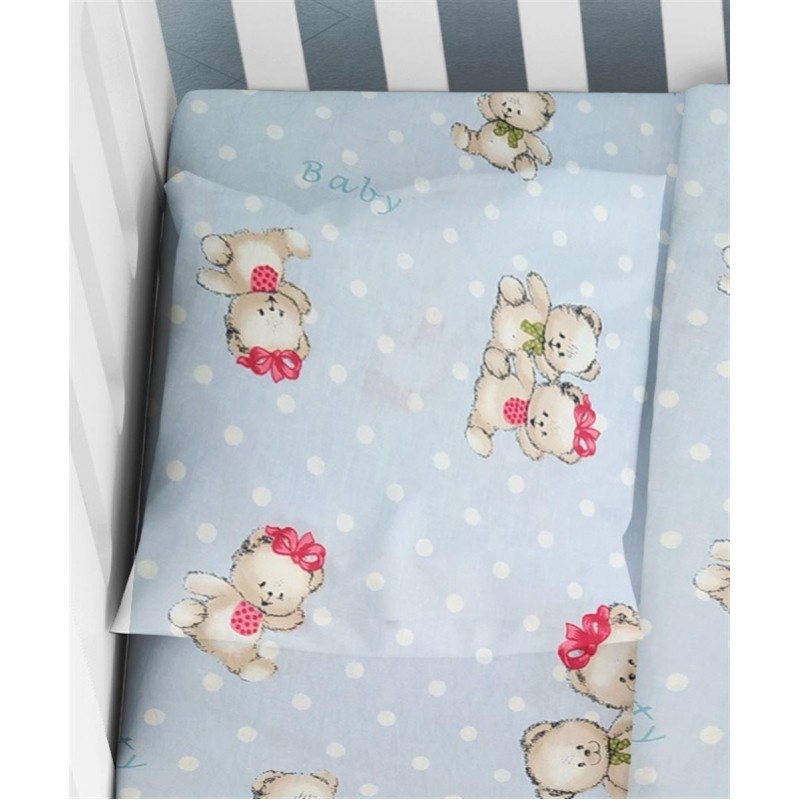 ΜΑΞΙΛΑΡΟΘΗΚΗ ΕΜΠΡΙΜΕ bebe Two Lovely Bears 64 35X45 Blue Cotton 100%