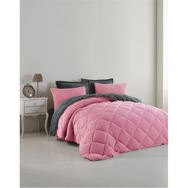 ΚΟΥΒΕΡΤΟΠΑΠΛΩΜΑ Γούνα-Sherpa 750 gsm 1860 Pink B12 220X240 Polyester