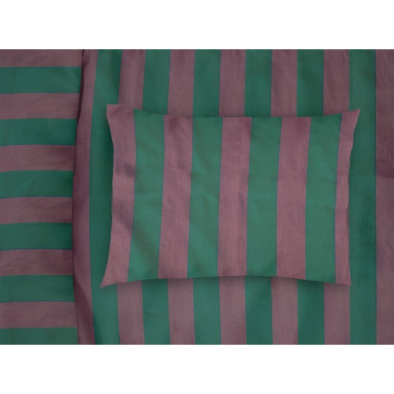 ΜΑΞΙΛΑΡΟΘΗΚΗ ΒΑΜΒΑΚΟΣΑΤΕΝ Stripes 156 50X70 Green-Antique Pink Cotton 100%