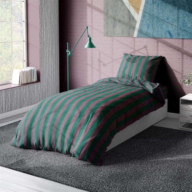 ΣΕΝΤΟΝΙΑ ΒΑΜΒΑΚΟΣΑΤΕΝ ΣΕΤ 3 τεμ. Stripes 156 Green-Antique Pink 160X240 Cotton 100%