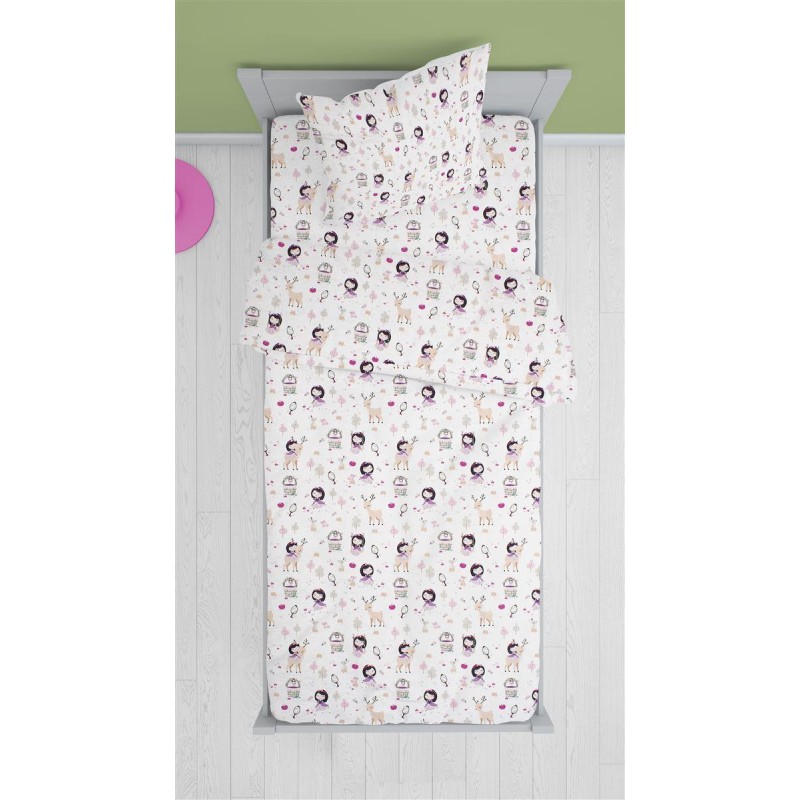 ΣΕΝΤΟΝΙΑ ΕΜΠΡΙΜΕ ΣΕΤ 2 τεμ kids Lily & Deer 179 160X240 White-Pink Cotton 100%