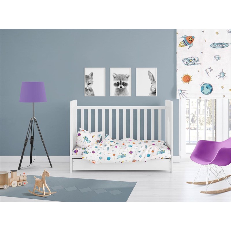 ΚΑΤΩΣΕΝΤΟΝΟ ΜΕ ΛΑΣΤΙΧΟ bebe Space 188 0,70X1,40X0,15 White Cotton 100%