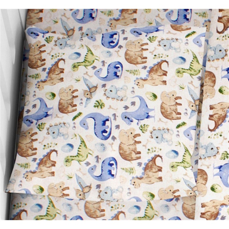 ΜΑΞΙΛΑΡΟΘΗΚΗ ΕΜΠΡΙΜΕ bebe Dinosaur 517 35X45 Sky Blue 100% Cotton