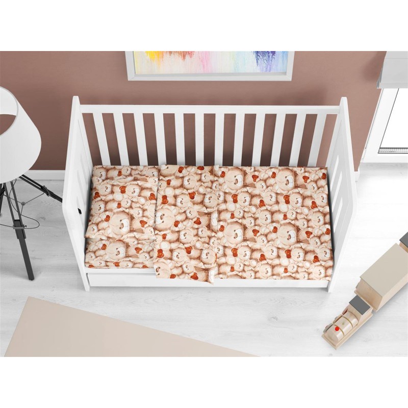 ΚΑΤΩΣΕΝΤΟΝΟ ΜΕ ΛΑΣΤΙΧΟ bebe Teddy Bear 535 0,70X1,40X0,15 Beige 100% Cotton