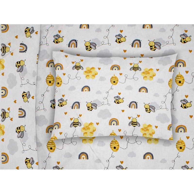 ΜΑΞΙΛΑΡΟΘΗΚΗ ΕΜΠΡΙΜΕ bebe Honey Bee 545 35X45 White-Yellow 100% Cotton