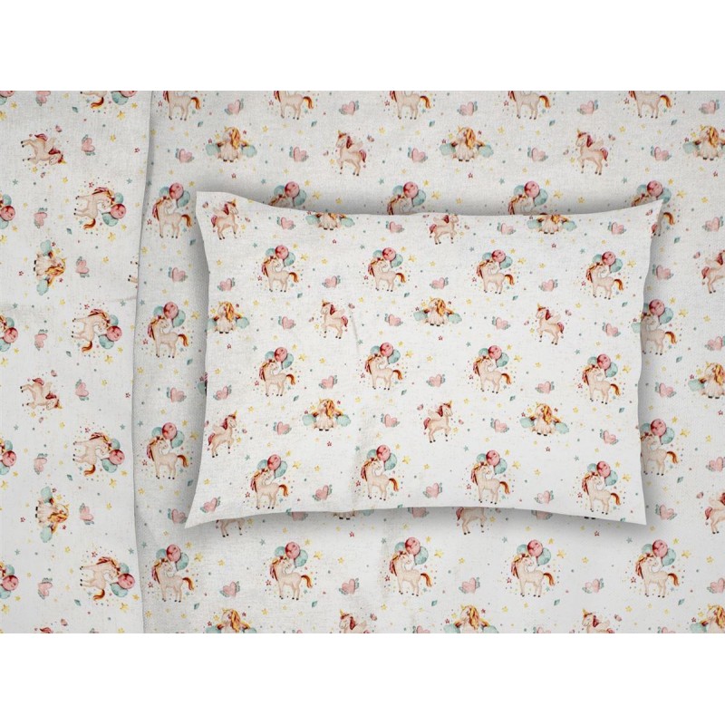 ΜΑΞΙΛΑΡΟΘΗΚΗ ΕΜΠΡΙΜΕ bebe Unicorn 209 35X45 White-Salmon Cotton 100%