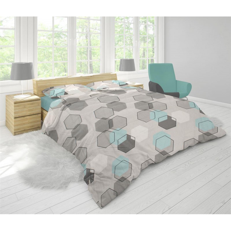 ΠΑΠΛΩΜΑΤΟΘΗΚΗ ΕΜΠΡΙΜΕ Hexagon 395 220X240 Grey Cott/Pol 70/30