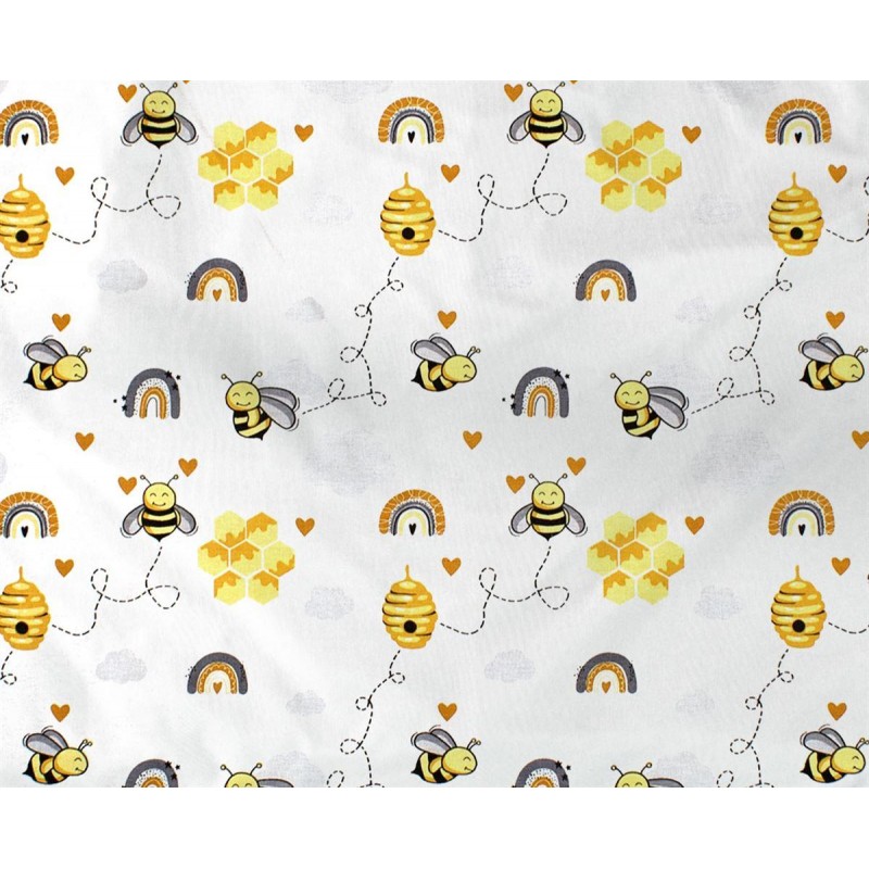 ΣΕΝΤΟΝΑΚΙ ΛΙΚΝΟΥ bebe Honey Bee 545 80X110 White-Yellow 100% Cotton