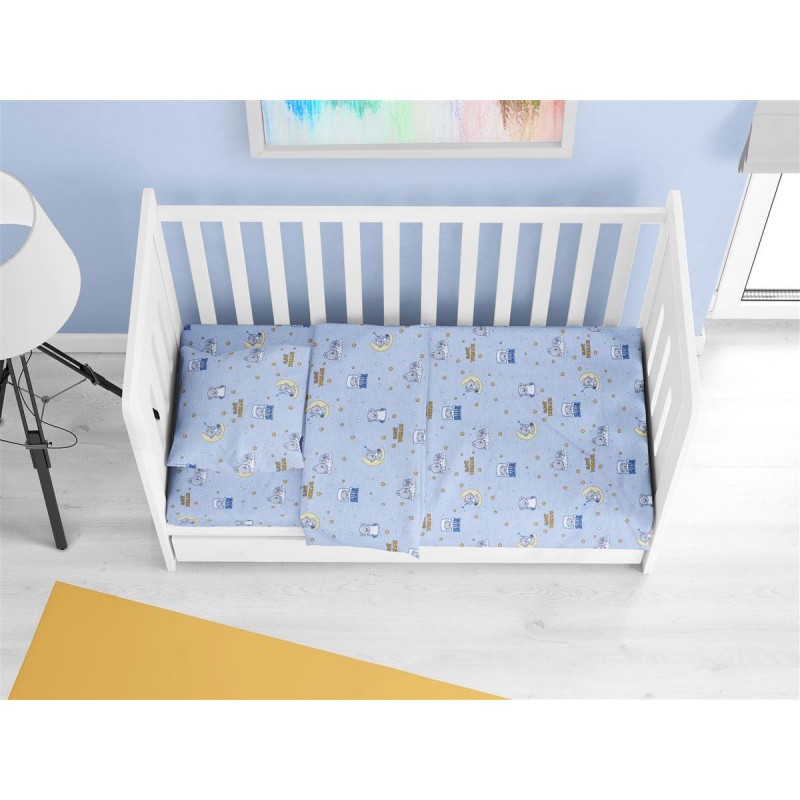 ΚΑΤΩΣΕΝΤΟΝΟ ΜΕ ΛΑΣΤΙΧΟ bebe Sweet Dreams 551 0,70X1,40X0,15 Sky Blue 100% Cotton