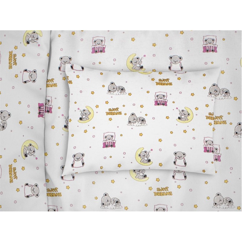 ΜΑΞΙΛΑΡΟΘΗΚΗ ΕΜΠΡΙΜΕ bebe Sweet Dreams 553 35X45 White-Pink 100% Cotton