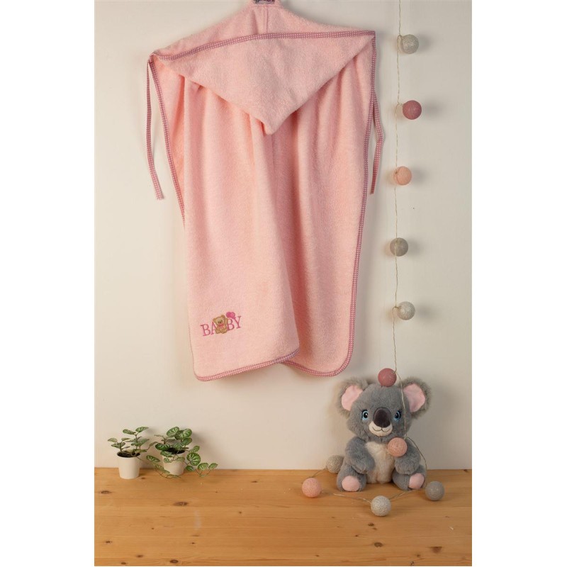 ΚΑΠΑ Με Κέντημα bebe Baby Bear 162 75X85 Ροζ 100% Cotton